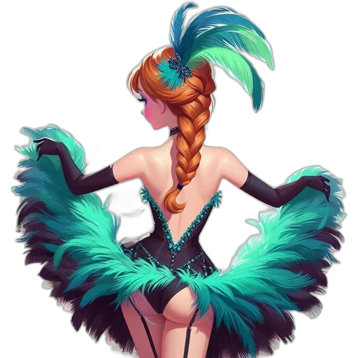 dress, hair, staff, crown transparent PNG cut-out