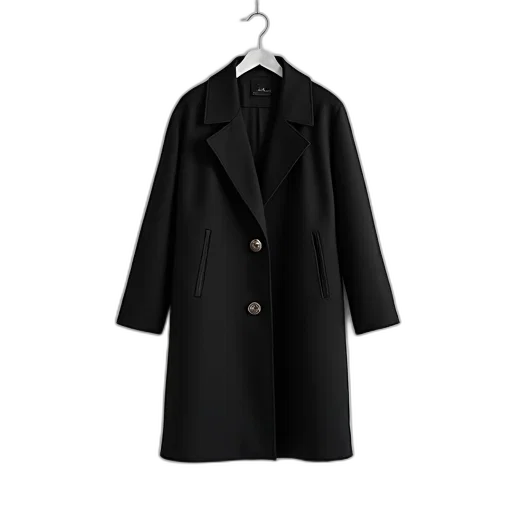 jacket, dress, black, wool transparent PNG cut-out