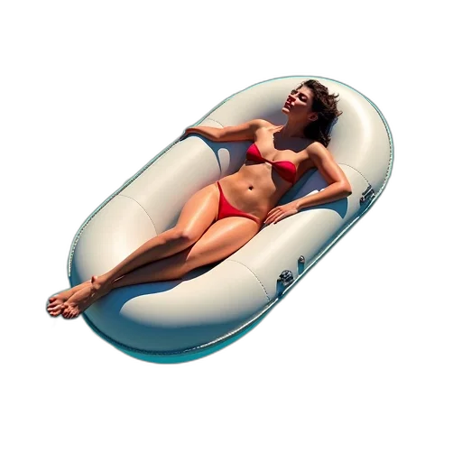 man, woman, floating, liferaft transparent PNG cut-out