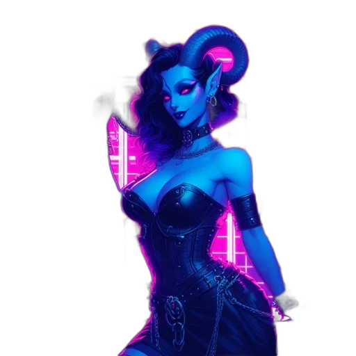 dress, staff, cyberpunk, concept art transparent PNG cut-out
