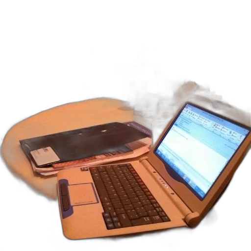 staff, 3d render, laptop, sits transparent PNG cut-out