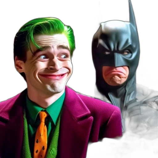 comic book art, concept art, cartoon, joker transparent PNG cut-out