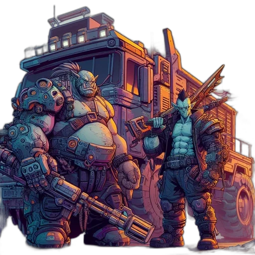 weapon, robot, concept art, comic book art transparent PNG cut-out