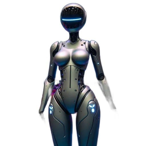 robot, dress, 3d render, concept art transparent PNG cut-out