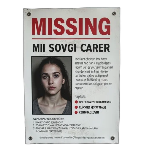 face, missing, person, poster transparent PNG cut-out