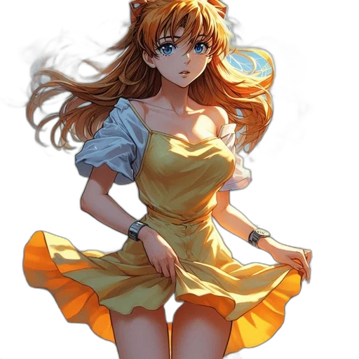 dress, staff, crown, anime transparent PNG cut-out