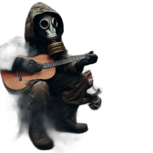 mask, jacket, concept art, 3d render transparent PNG cut-out