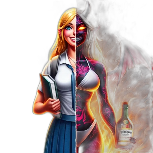 dress, staff, comic book art, fantasy art transparent PNG cut-out
