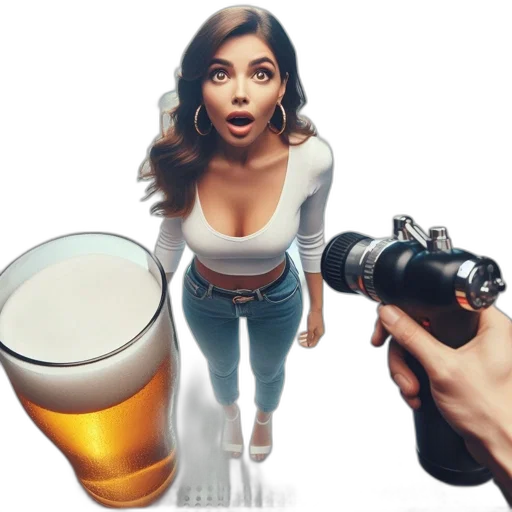 weapon, bottle, dress, face transparent PNG cut-out
