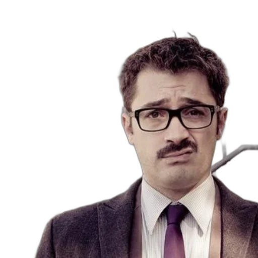 staff, man, mustache, glasses transparent PNG cut-out