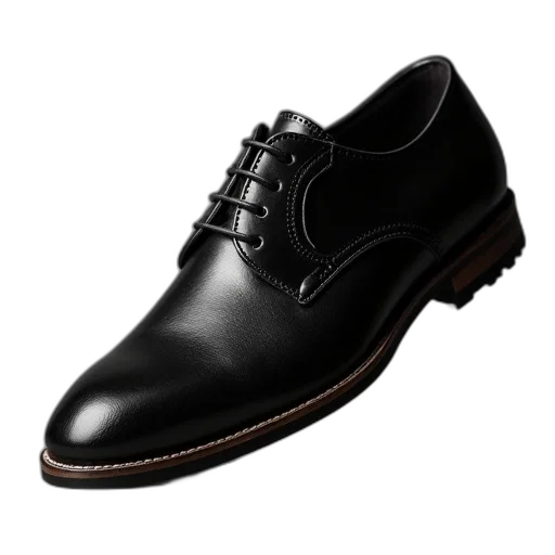 shoes, photorealistic, 3d render, black transparent PNG cut-out