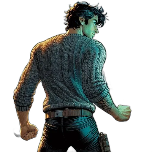 jacket, comic book art, concept art, fantasy art transparent PNG cut-out