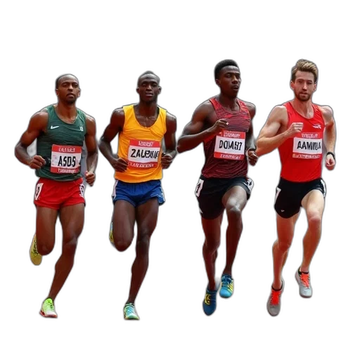 competitors, compete, 4x400, meter transparent PNG cut-out