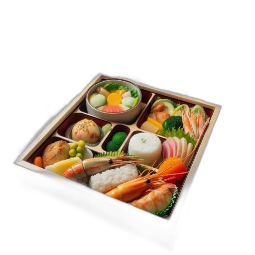 food, 3d render, elaborate, sushi transparent PNG cut-out