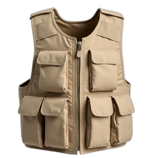 jacket, beige, bulletproof, vest transparent PNG cut-out