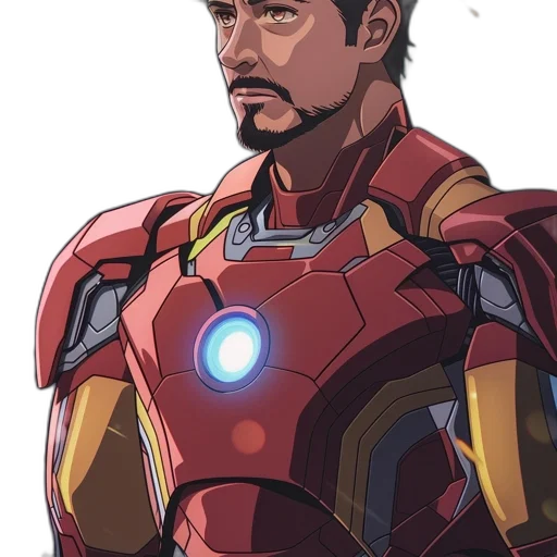 robot, face, staff, comic book art transparent PNG cut-out