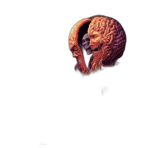 face, mask, hair, creature transparent PNG cut-out
