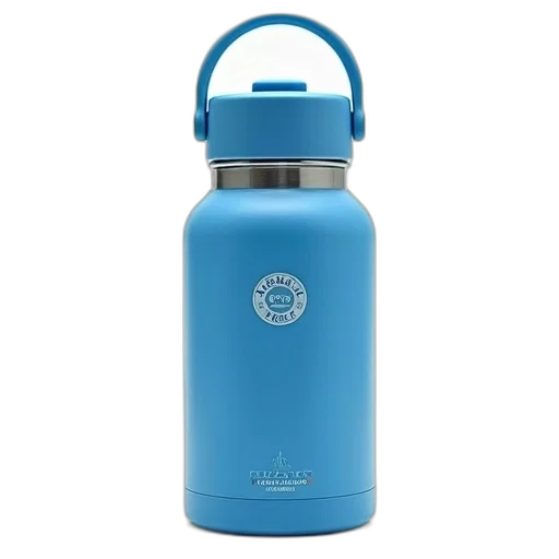 bottle, blue, insulated, stainless transparent PNG cut-out