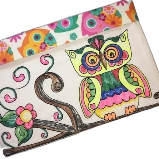 watercolor, vibrant, hand-colored, owl transparent PNG cut-out