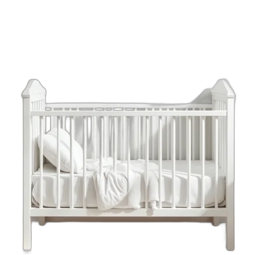 furniture, baby, crib, white transparent PNG cut-out