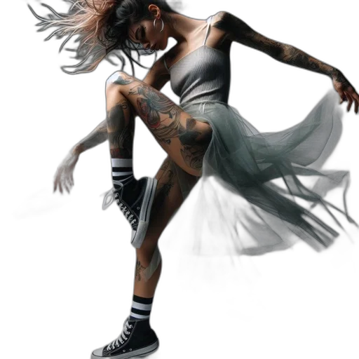 dress, hair, shoes, concept art transparent PNG cut-out
