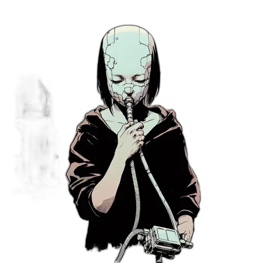 mask, staff, creature, jacket transparent PNG cut-out