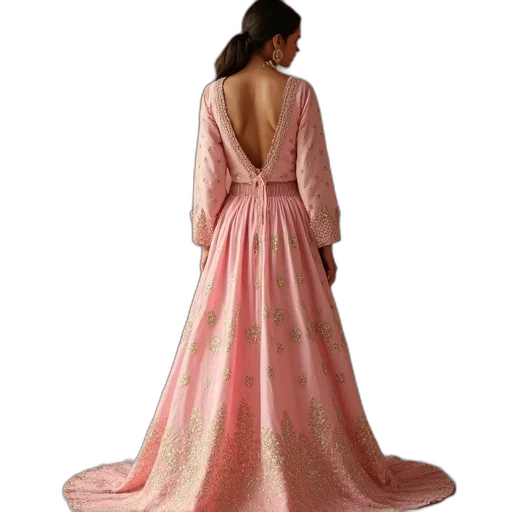 dress, pastel, pink, gold transparent PNG cut-out