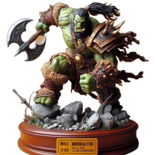 concept art, fantasy art, green-skinned, orc transparent PNG cut-out