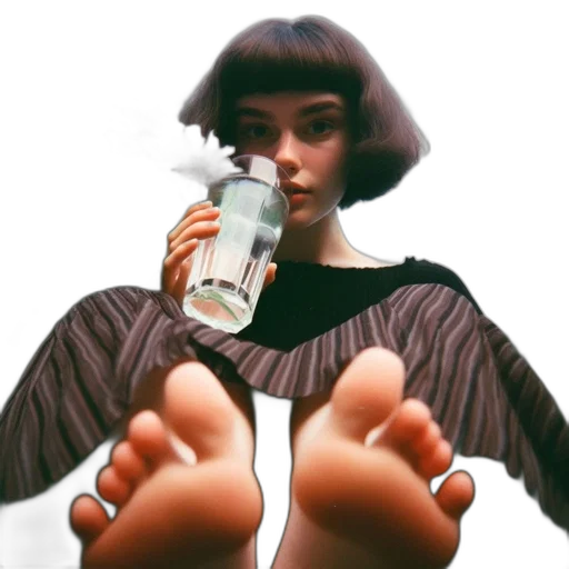 shoes, bottle, dress, photorealistic transparent PNG cut-out