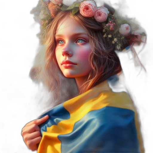 face, crown, dress, flower transparent PNG cut-out