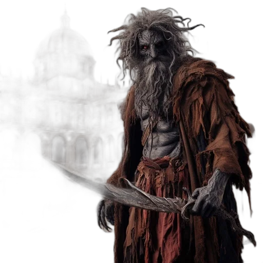staff, creature, mask, sword transparent PNG cut-out