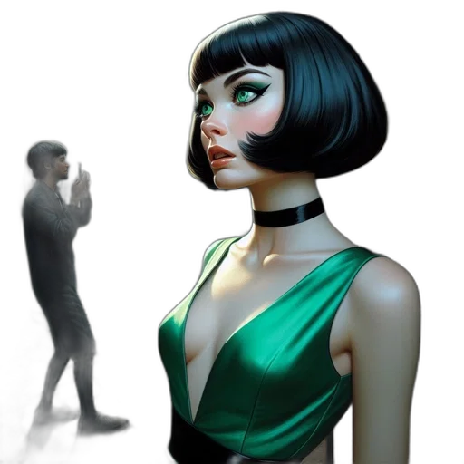 dress, concept art, 3d render, comic book art transparent PNG cut-out