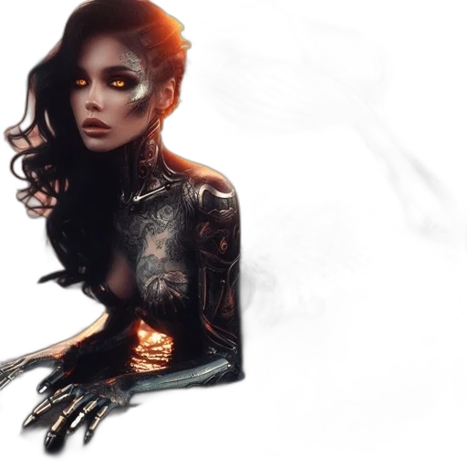 fantasy art, concept art, photorealistic, cyberpunk transparent PNG cut-out