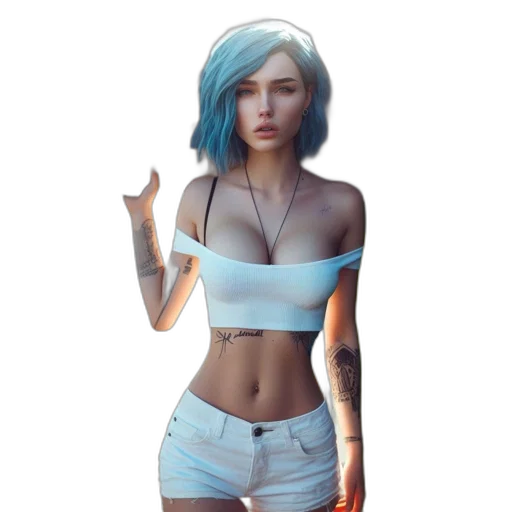 dress, robot, fantasy art, pixel art transparent PNG cut-out