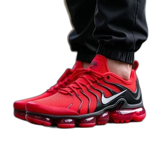 shoes, photorealistic, 3d render, red transparent PNG cut-out