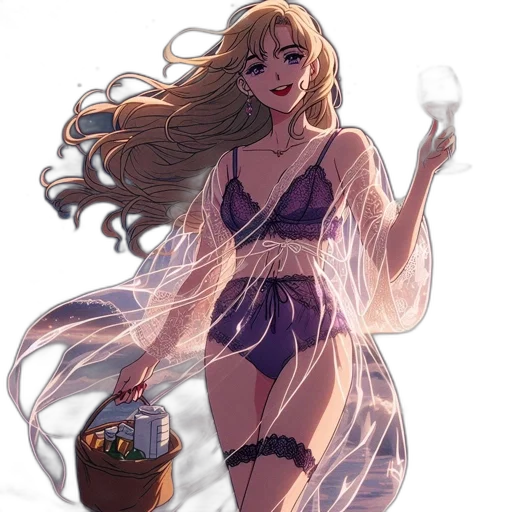 dress, anime, concept art, vaporwave transparent PNG cut-out