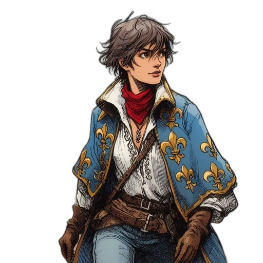 jacket, staff, concept art, pixel art transparent PNG cut-out