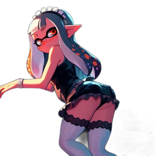 dress, creature, weapon, staff transparent PNG cut-out
