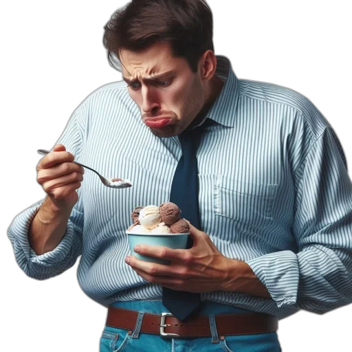 food, man, striped, shirt transparent PNG cut-out