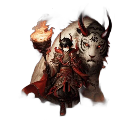 mask, dragon, staff, face transparent PNG cut-out