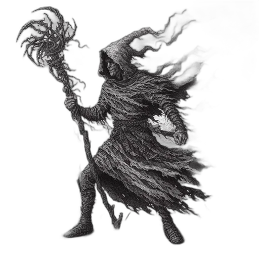 staff, mask, creature, hair transparent PNG cut-out