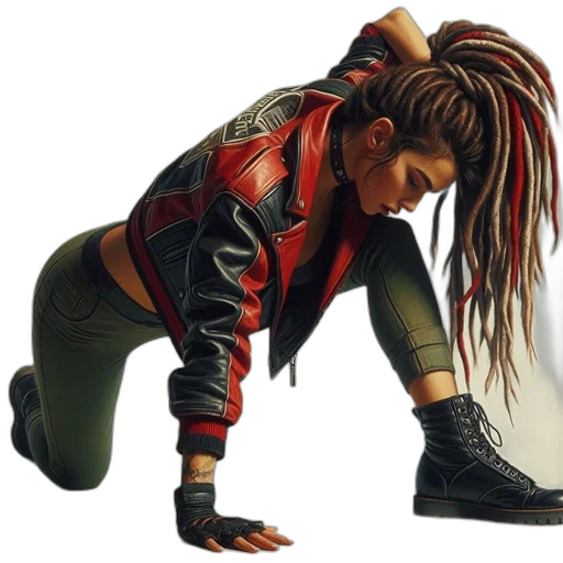 jacket, hair, shoes, concept art transparent PNG cut-out