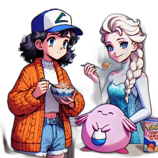 food, vaporwave, pixel art, concept art transparent PNG cut-out