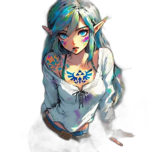 dragon, dress, staff, face transparent PNG cut-out