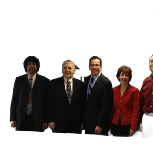 staff, five, individuals, pose transparent PNG cut-out
