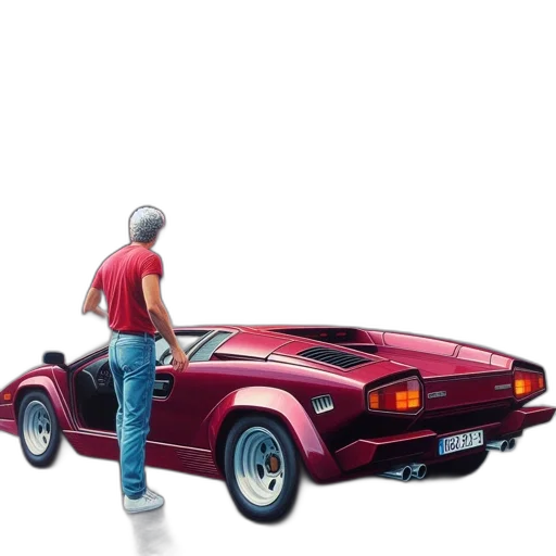 car, weapon, 3d render, photorealistic transparent PNG cut-out