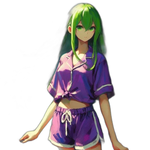 dress, jacket, staff, vaporwave transparent PNG cut-out
