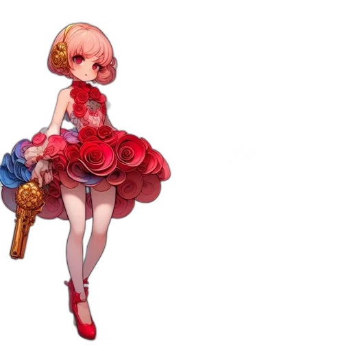 dress, staff, weapon, concept art transparent PNG cut-out