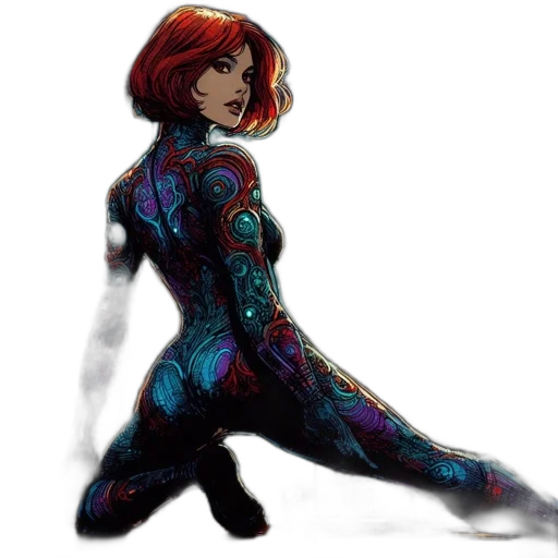 robot, dress, jacket, comic book art transparent PNG cut-out