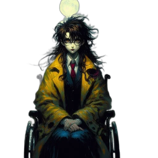 jacket, staff, comic book art, concept art transparent PNG cut-out